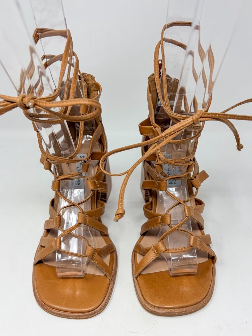 NWOT Steve Madden Women's Cherri 30 Strappy Gladiator Sandals Tan Leather 6.5M - Picture 4 of 10
